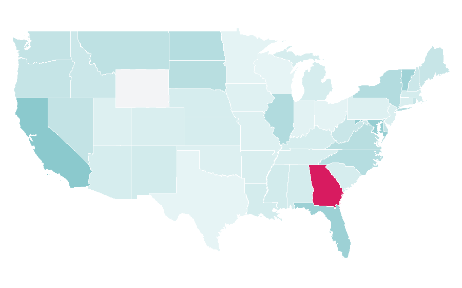 Affinity by region — Raw veganism, United States