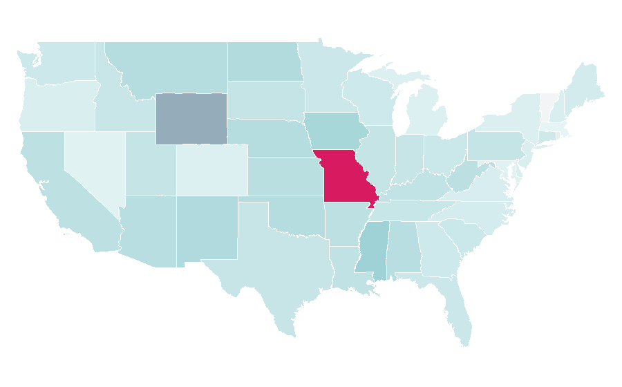 Affinity by region — Rawlings Sporting Goods, United States