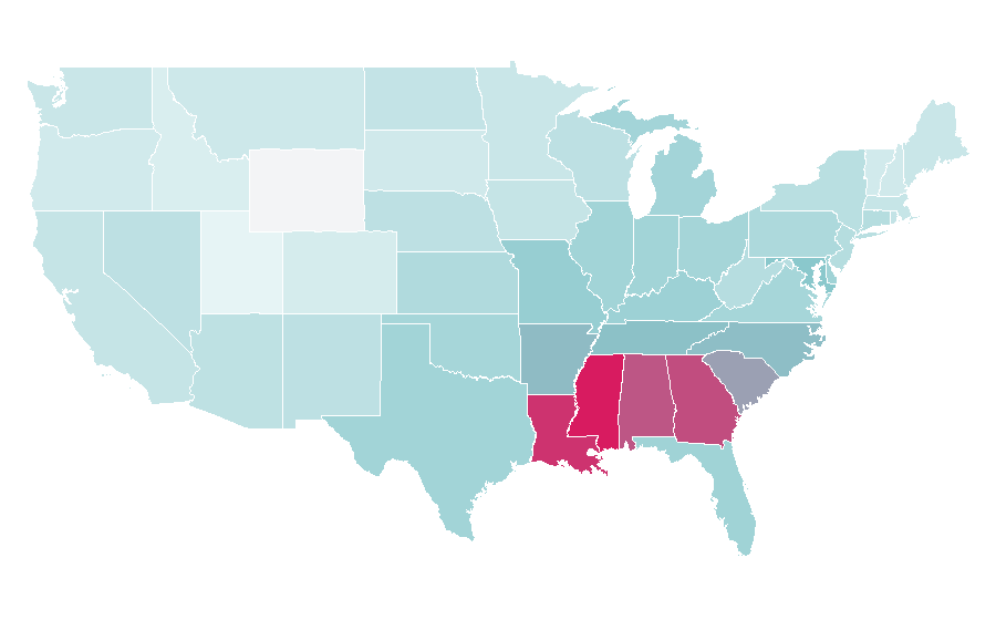 Affinity by region — Ray Charles, United States