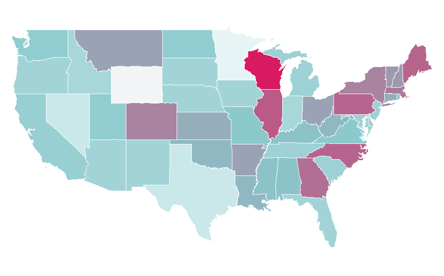 Affinity by region — Real estate appraisal, United States