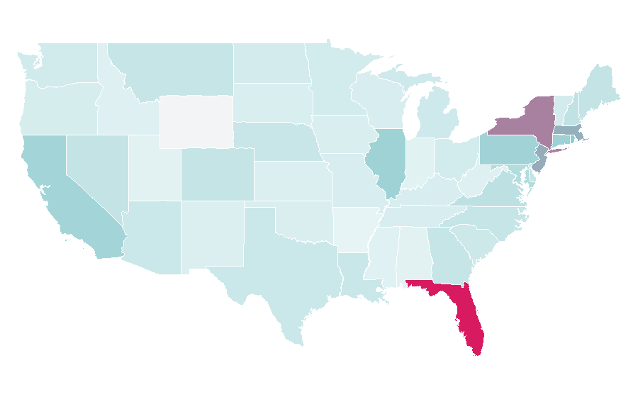 Affinity by region — real housewives miami, United States