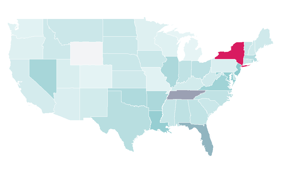Affinity by region — Real Madrid Baloncesto, United States