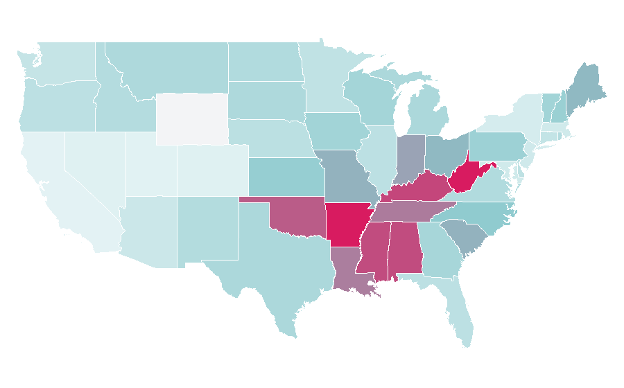 Affinity by region — Recliner, United States