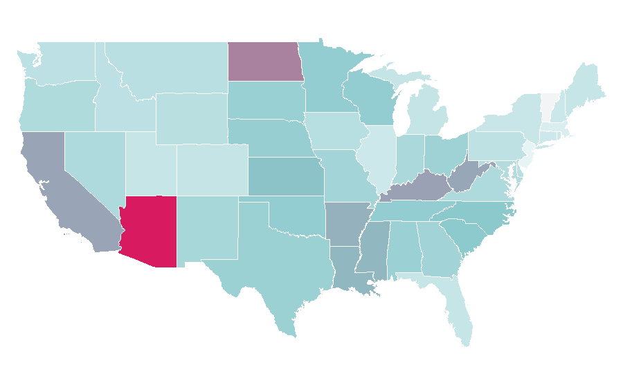 Affinity by region — Red Baron Pizza, United States