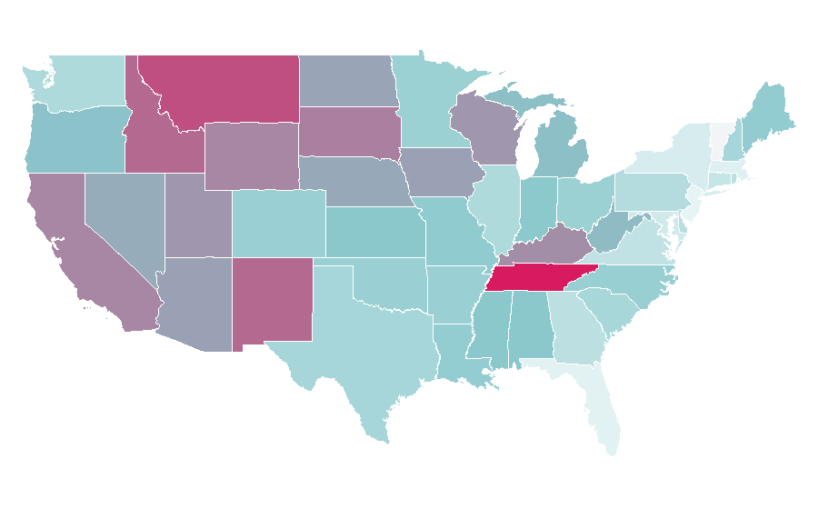 Affinity by region — Red Kap, United States