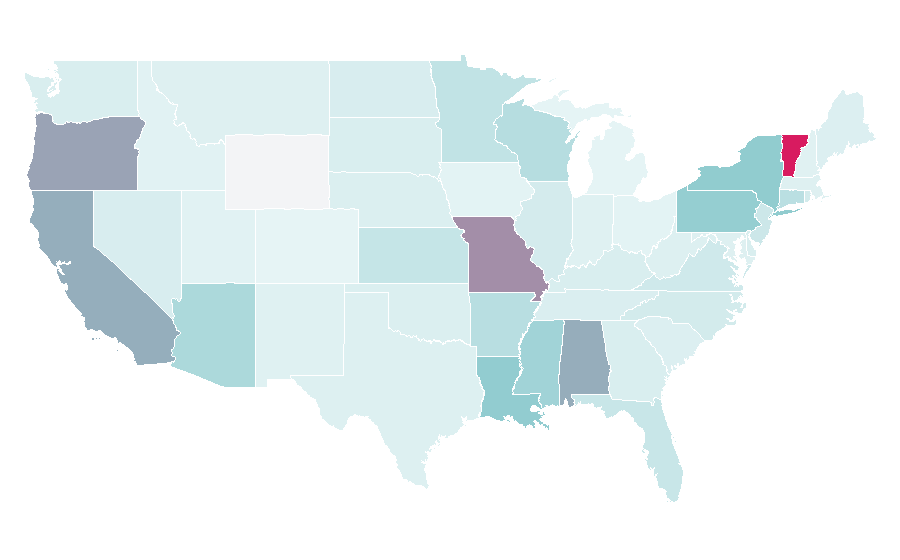 Affinity by region — Red onion, United States