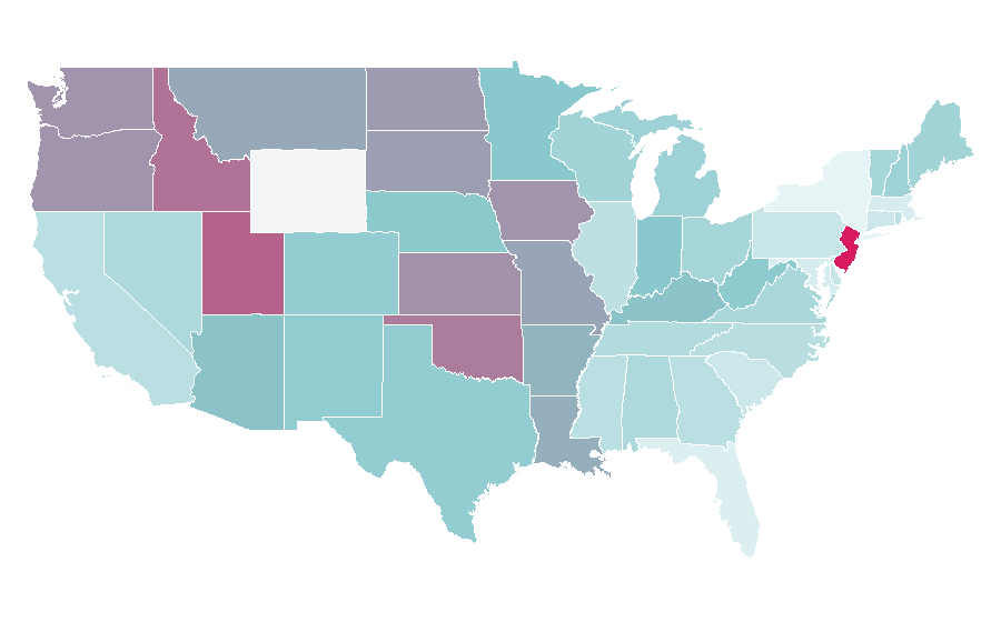 Affinity by region — Red vs. Blue, United States