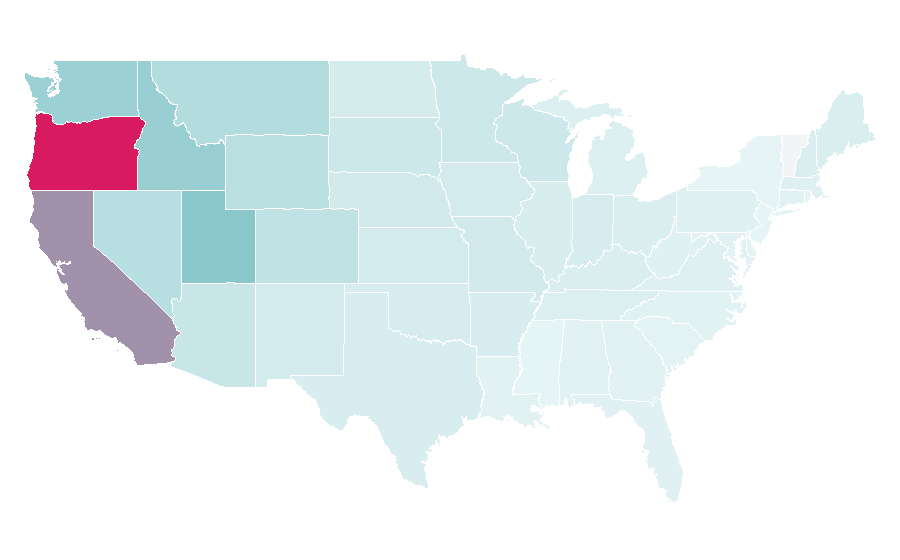 Affinity by region — Redwood National and State Parks, United States