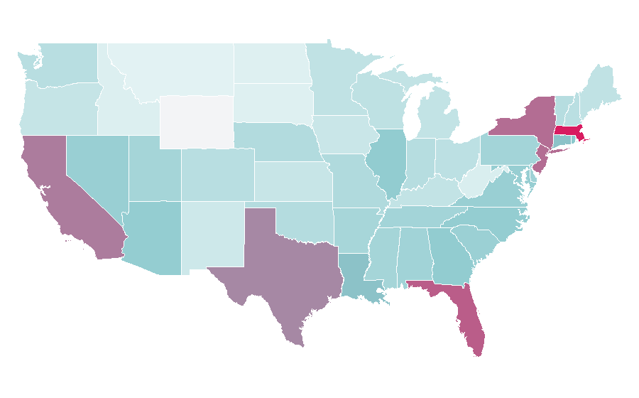 Afinidad por región — Reebok, Estados Unidos