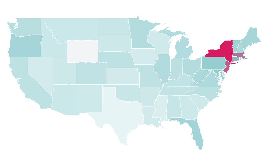 Affinity by region — Reform Judaism, United States