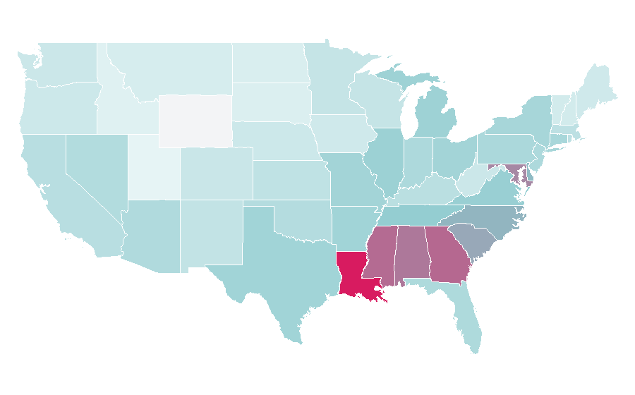 Affinity by region — Regina King, United States