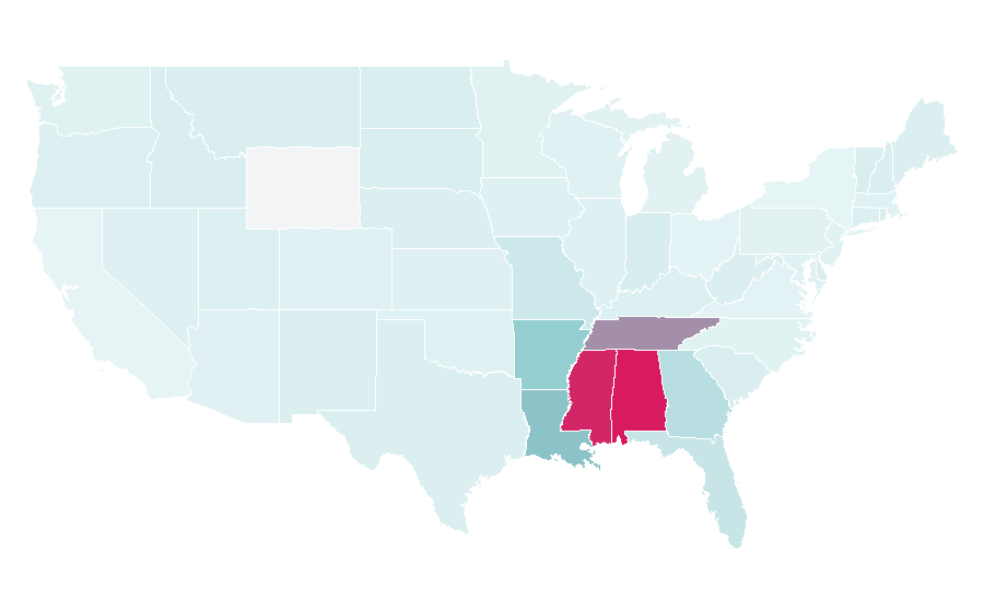 Affinity by region — Regions Financial Corporation, United States