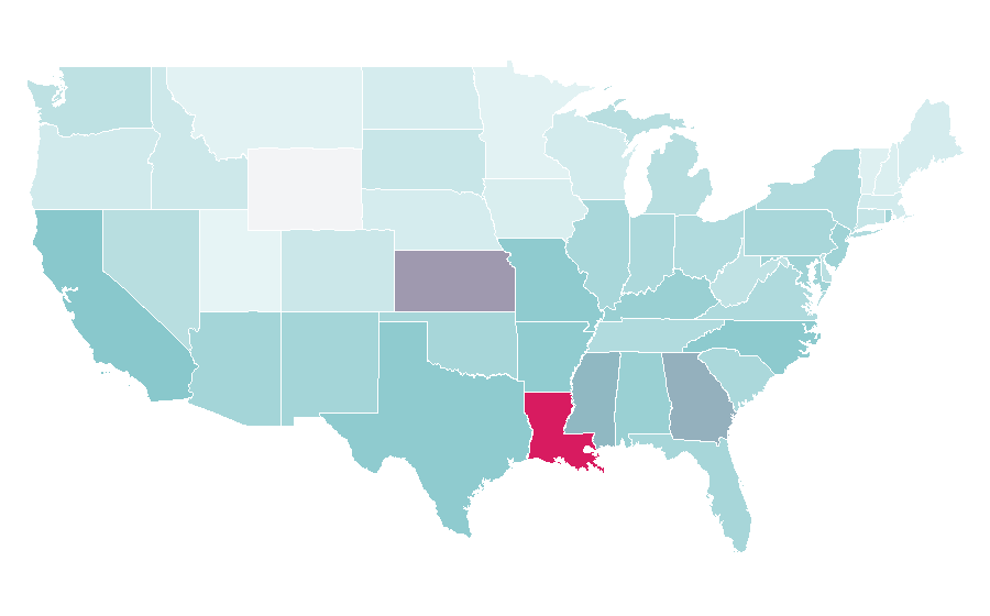 Affinity by region — Rehab, United States