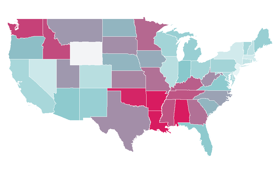 Affinity by region — Reign (TV series), United States