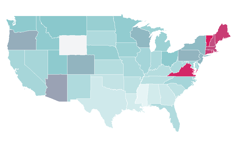 Affinity by region — Reiki, United States