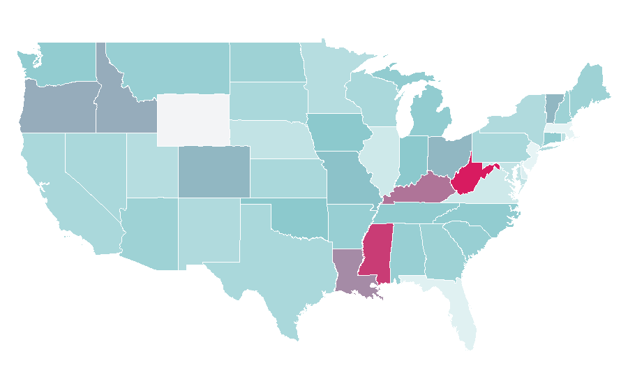 Affinity by region — Relationship counseling, United States