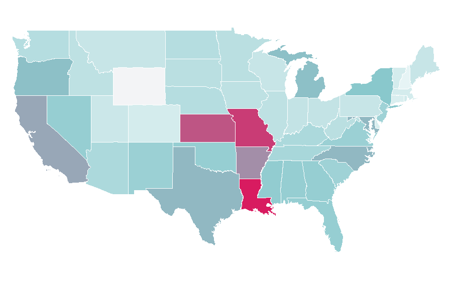 Affinity by region — Relief, United States