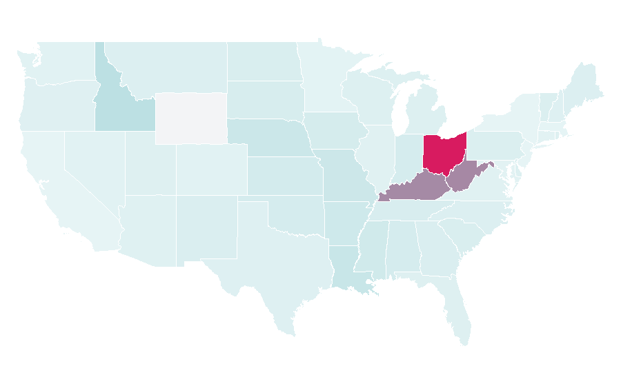 Affinité par région — Rent-to-own, États-Unis