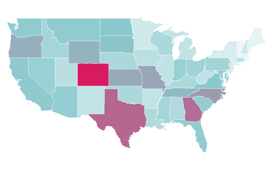 Affinity by region — Renters' insurance, United States