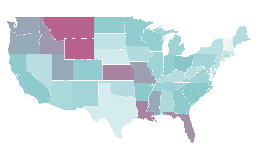 Affinité par région — Renting, États-Unis