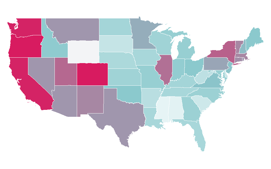 Affinity by region — Requiem for a Dream, United States