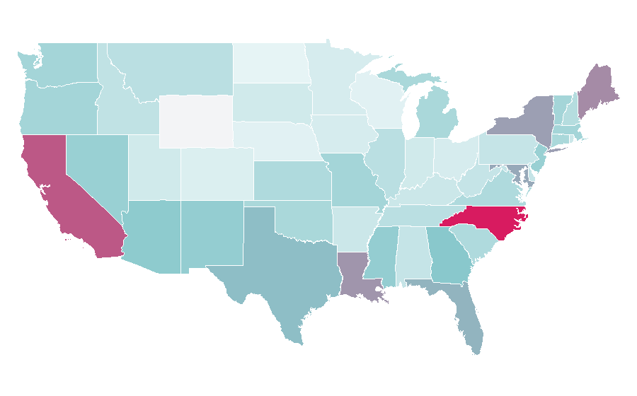 Affinity by region — Residency (medicine), United States
