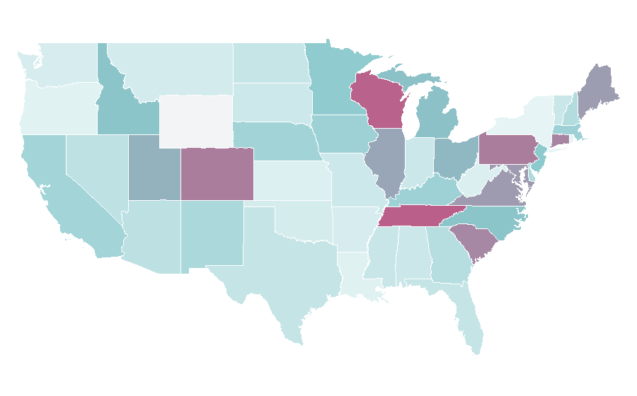 Affinity by region — Respite care, United States
