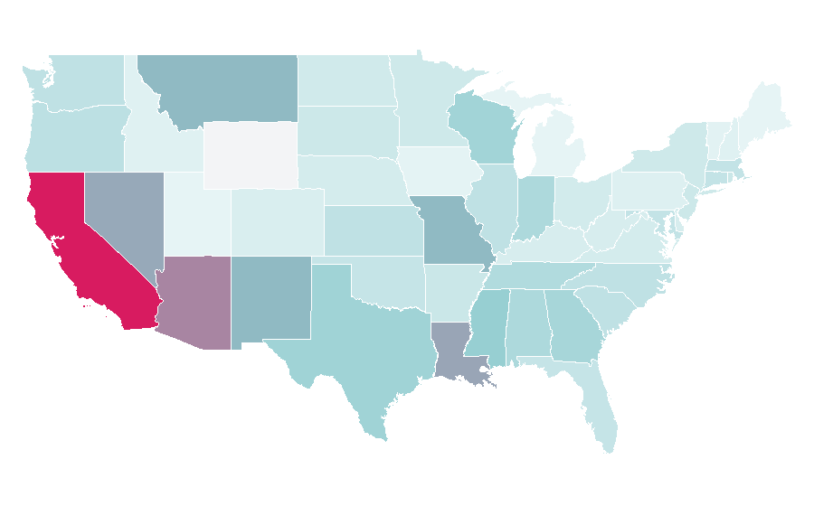 Affinity by region — Restraining Order, United States