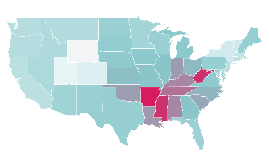 Affinity by region — Retirement age, United States
