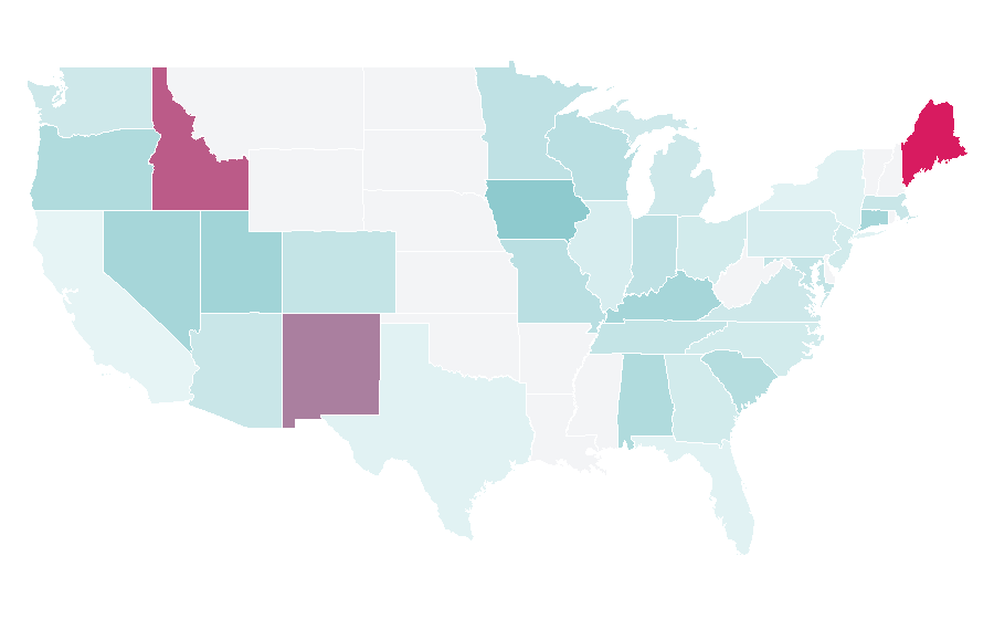 Affinity by region — Retirement Insurance Benefits, United States