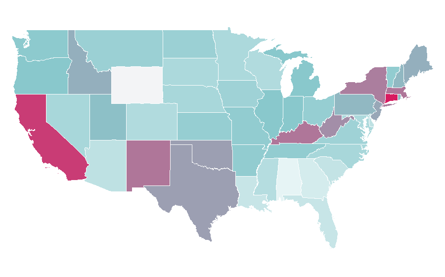 Affinity by region — Revolutionary Road (film), United States