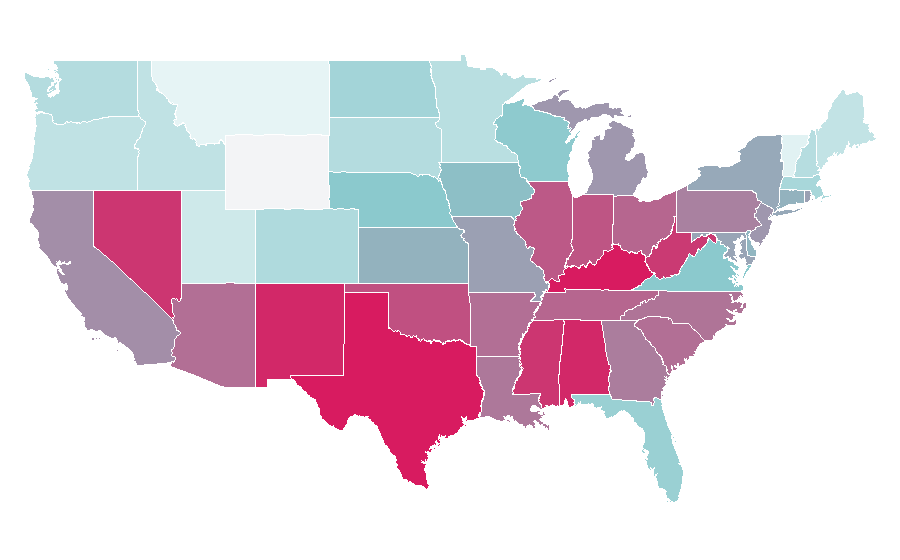Affinity by region — Rey Mysterio, United States