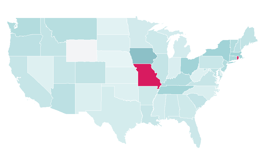 Affinity by region — Rhodes, United States