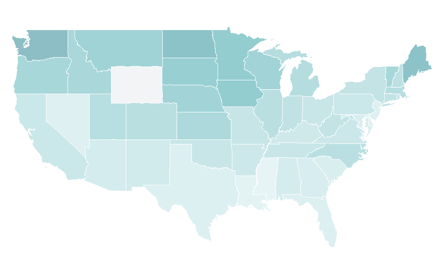 Affinity by region — Rhubarb, United States