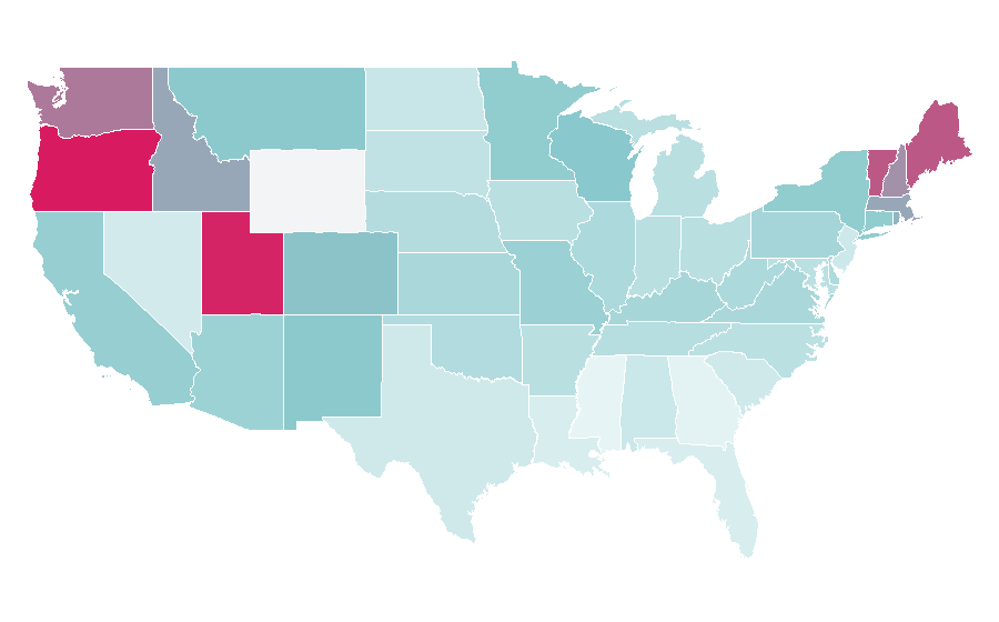 Affinity by region — Richard E. Grant, United States