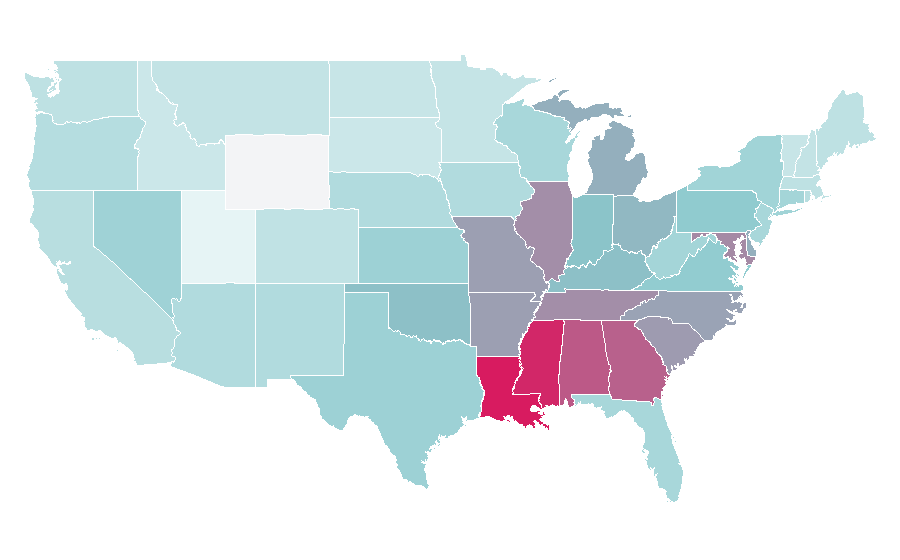 Affinity by region — Richard Pryor, United States