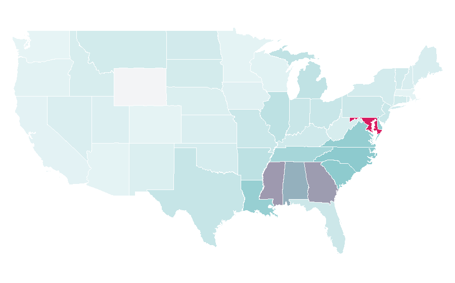 Affinity by region — Richard Smallwood, United States