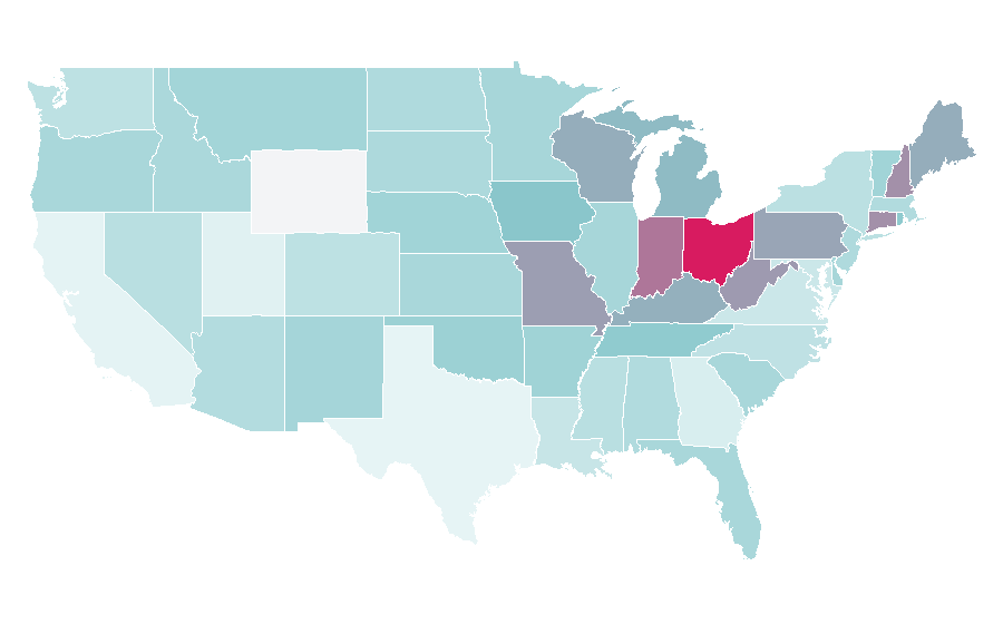 Affinity by region — Rick Derringer, United States