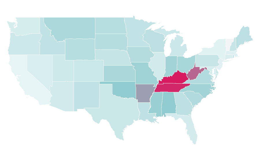 Affinity by region — Ricky Skaggs, United States