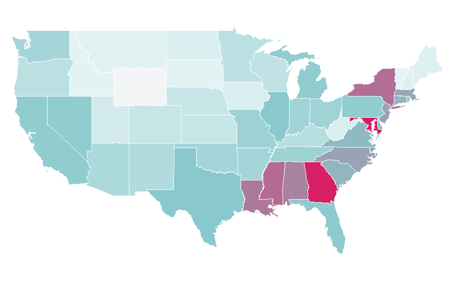 Affinité par région — Rihanna, États-Unis
