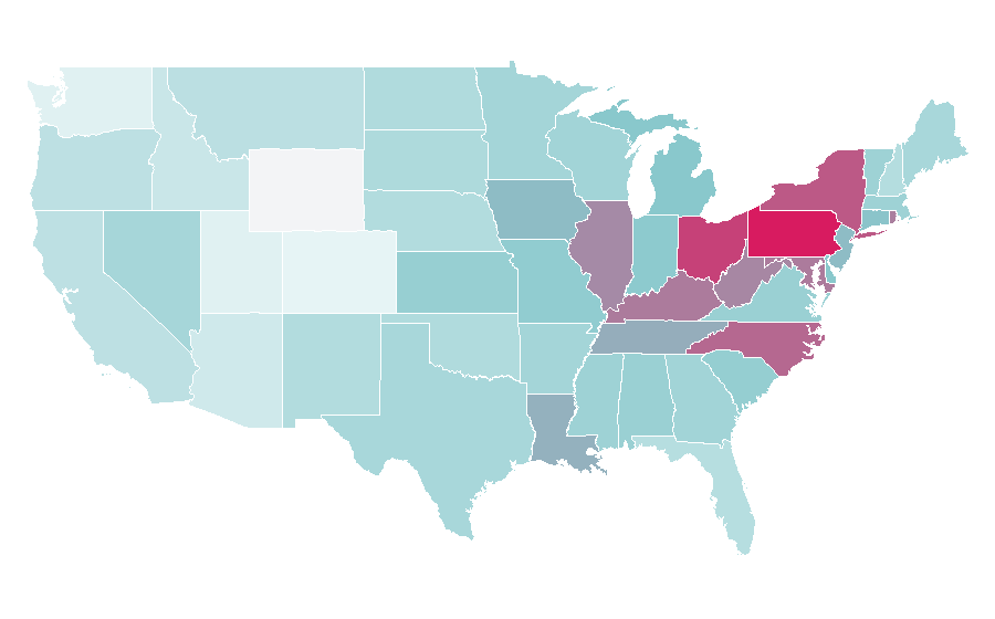 Affinity by region — Ring of Honor, United States