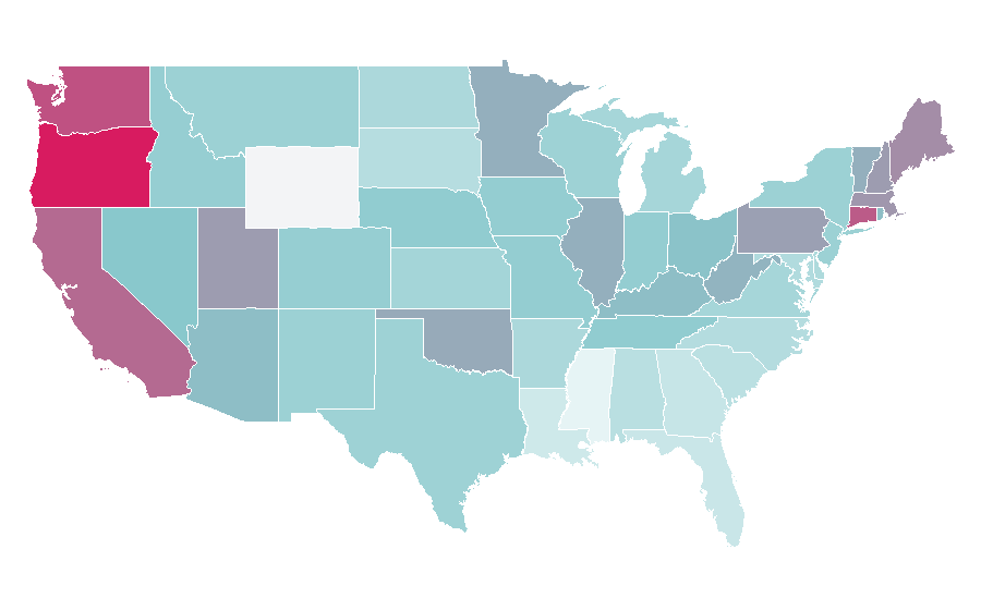 Affinity by region — Rivers Cuomo, United States