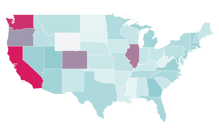 Affinity by region — Rivian, United States