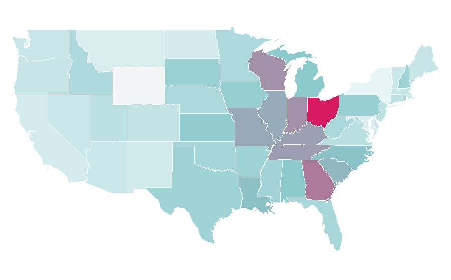 Affinity by region — R+L Carriers, United States