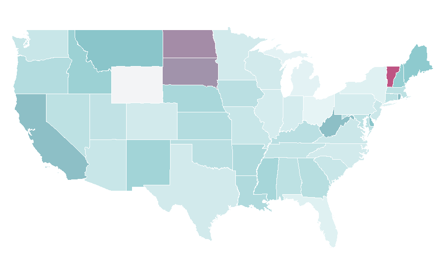 Affinité par région — Road running, États-Unis