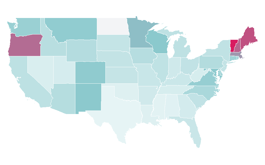 Affinity by region — Road Scholar, United States