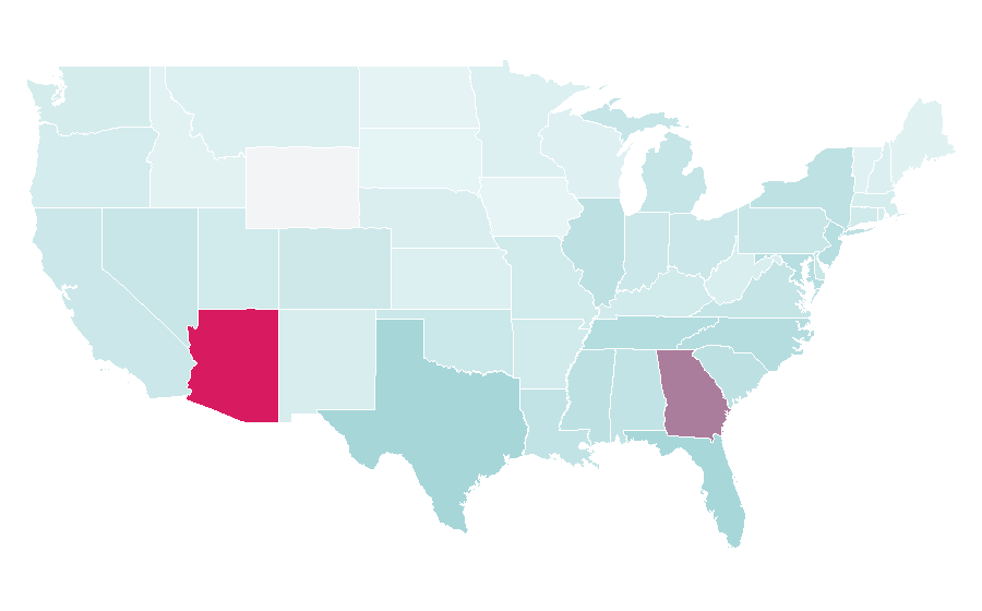 Affinity by region — Roadies (TV series), United States