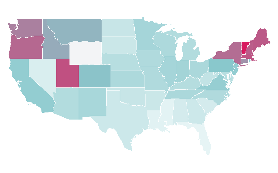 Affinity by region — Roald Dahl, United States