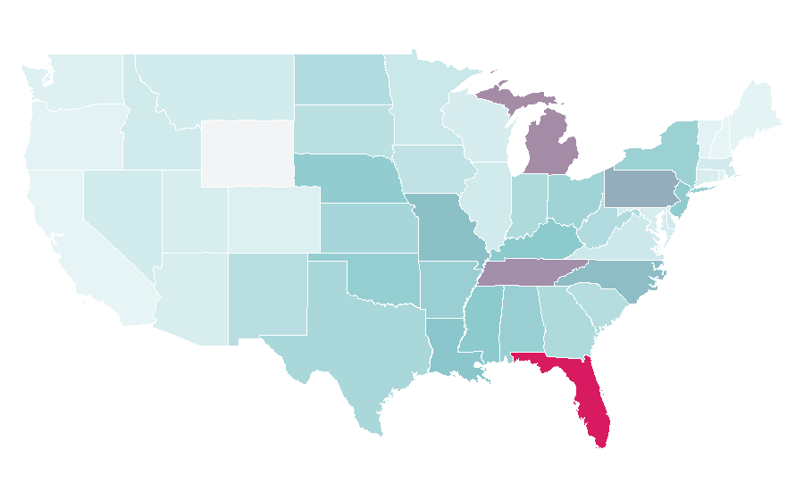 Afinidad por región — Roasting, Estados Unidos