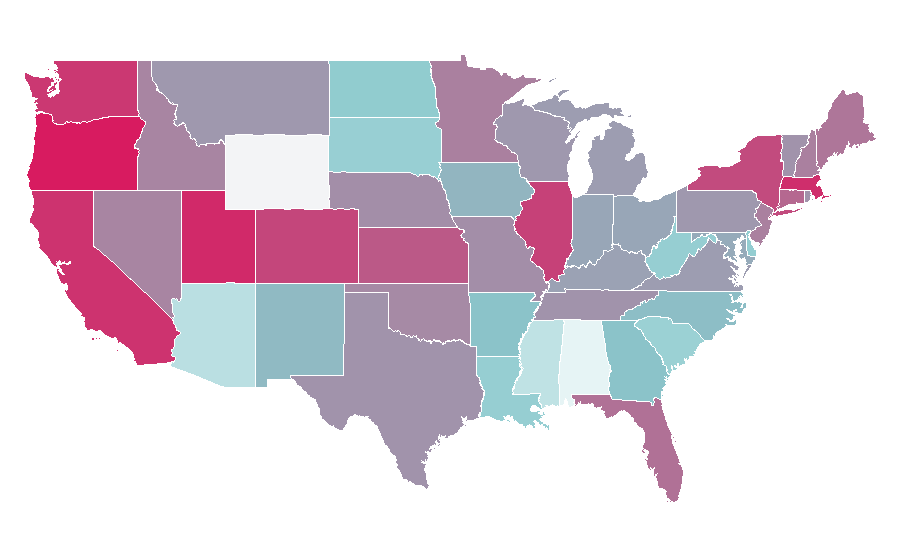 Affinity by region — Robbie Williams, United States